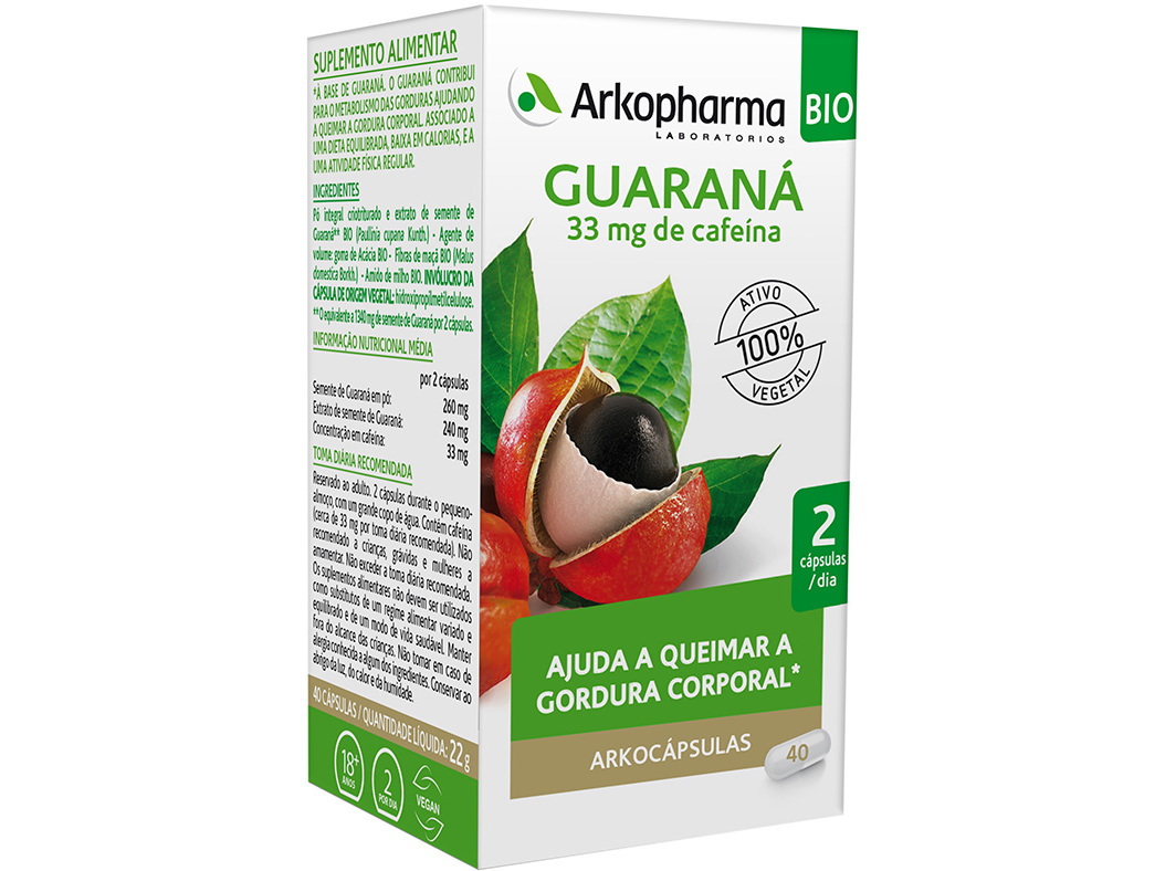 SUPLEMENTO ARKO CAPSULAS GUARANA BIO 40UN