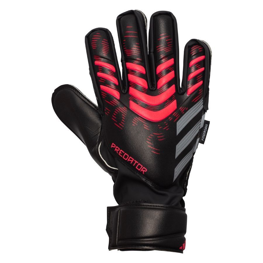 adidas Gants de Gardien Predator Match Fingersave Stealth Victory - Noir/Lucid Red Enfant