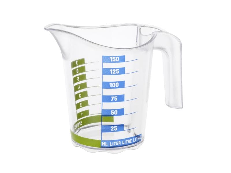 Rotho Messbecher Domino Dekor 1.5 dl, Transparent Mess-Becher