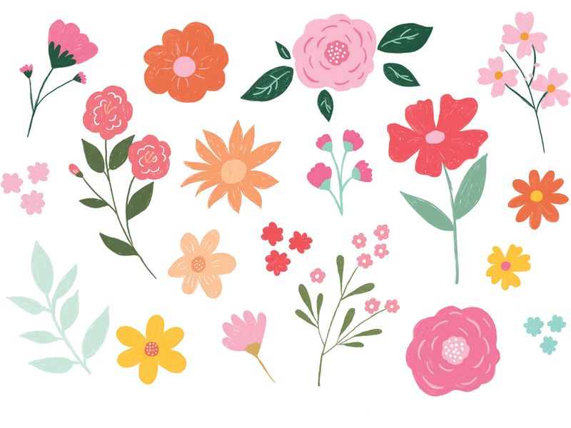Partydeco Tattoo Set Blumen Temporäre Tattoos