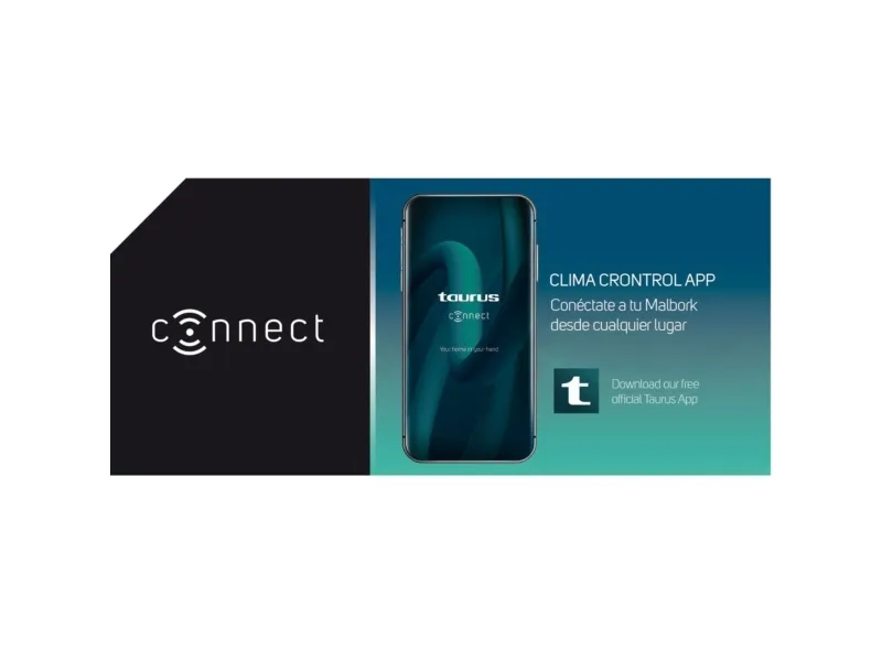 Taurus MALBORK CONNECT 1500, Konvektor elektrisk rumvarmer, IP24, Indendørs, Gulv, Væg, Hvid, LCD