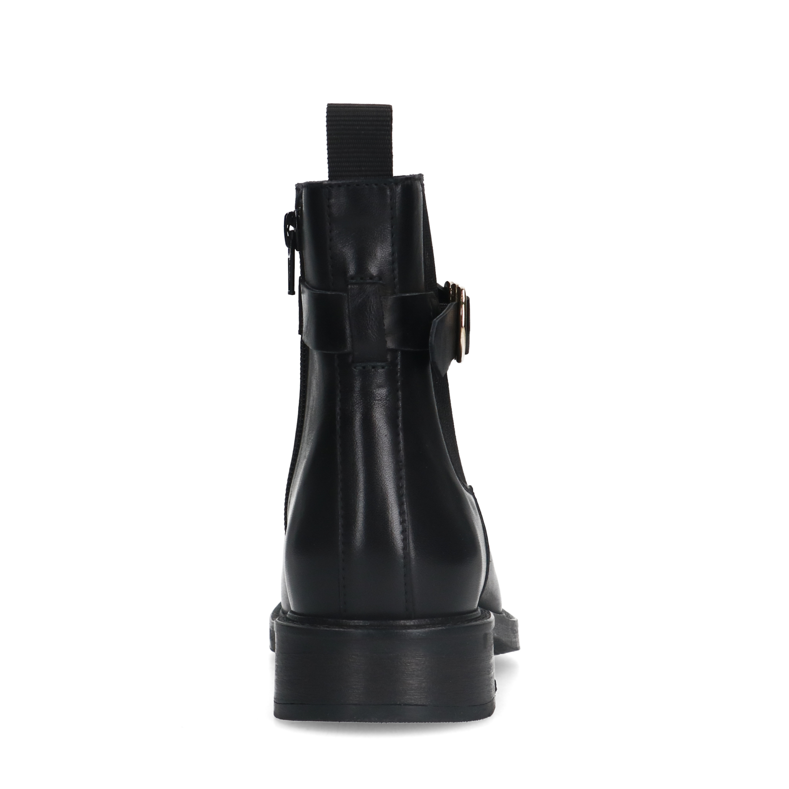 Zwarte leren chelsea boots met gesp