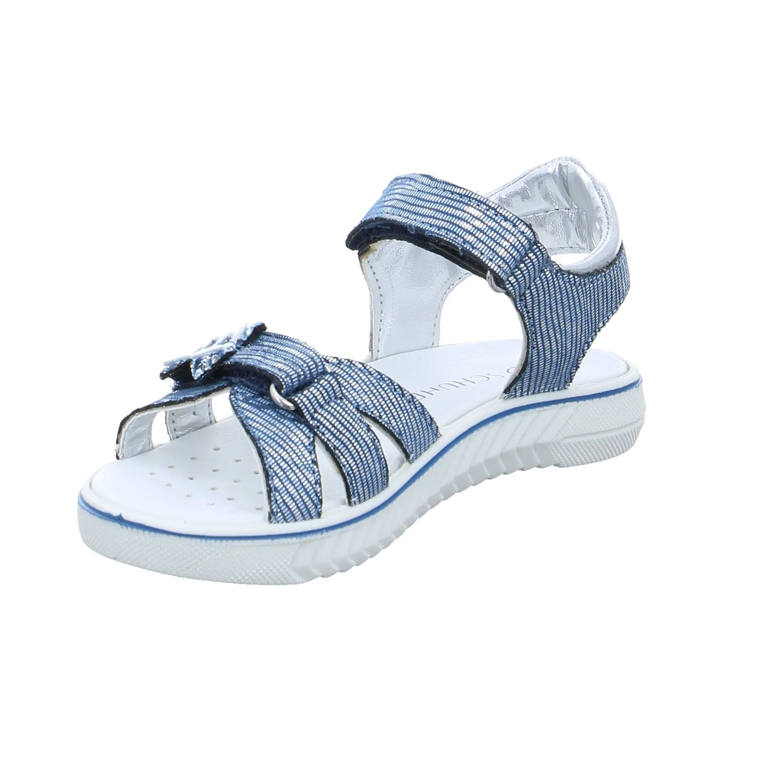 SCHUHENGEL Kleinkinder-Sandale Blau Lederimitat  Mädchentraum