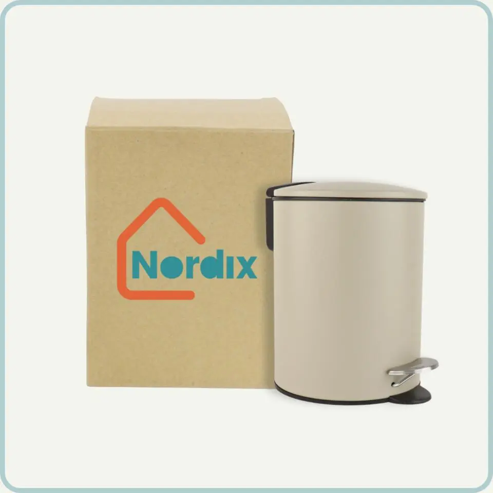 Nordix Pedaalemmer 3 Liter Badkamer Toilet Beige Metaal
