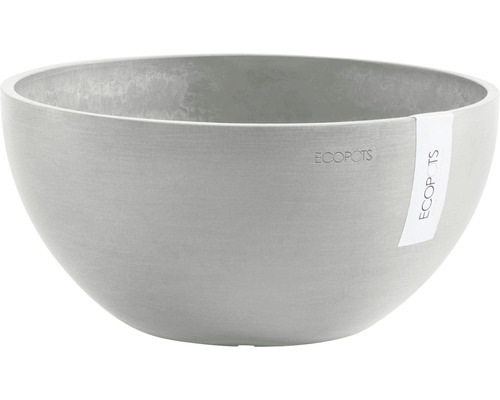 Ecopots Brussels plantenbak, kunststof, Ø 25 cm, H 12 cm, witgrijs