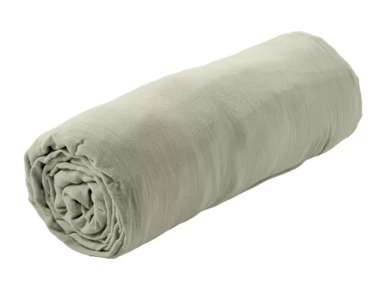 OUREA - Drap Housse 140x190cm Gaze de Coton Vert d'Eau