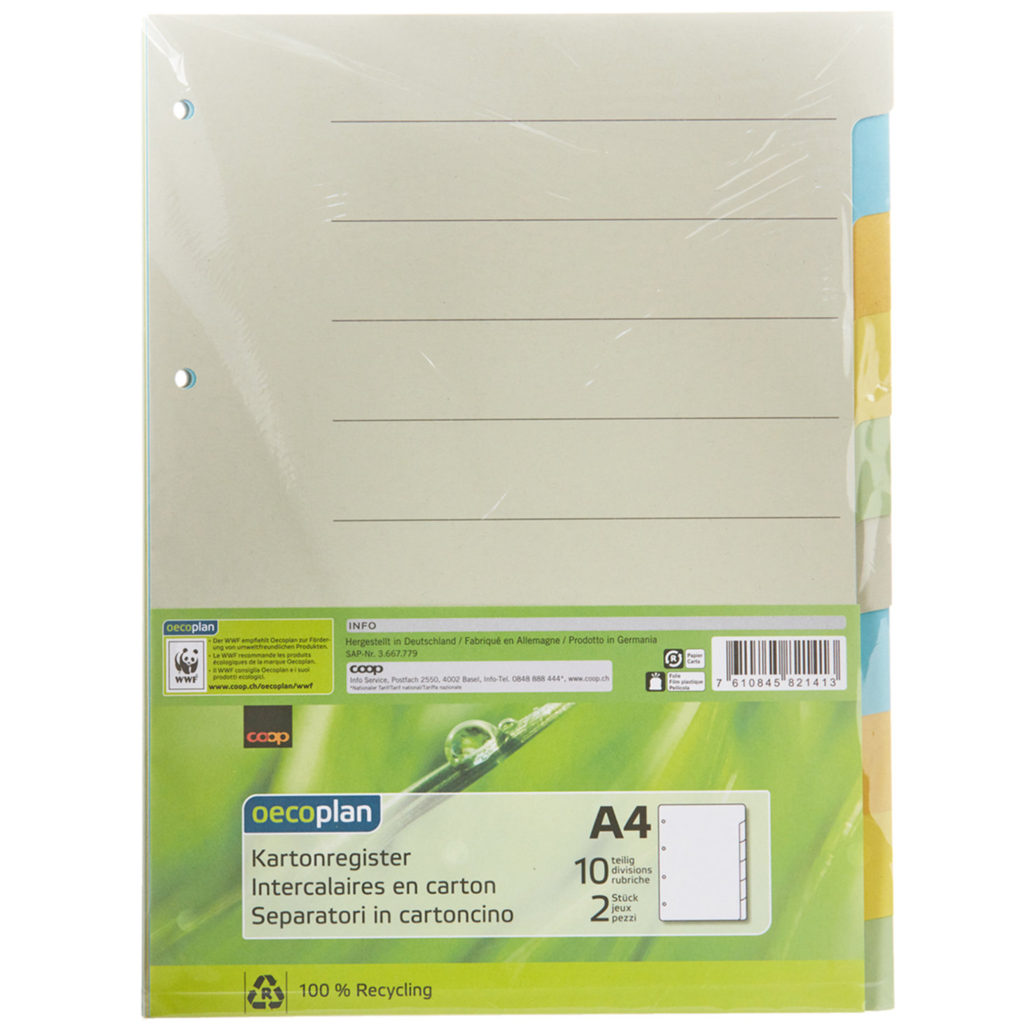 Oecoplan Kartonregister A4 10 Stück