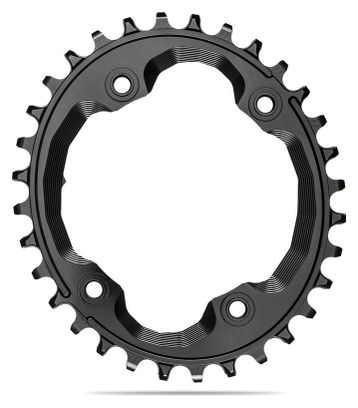 Plateau Ovale Narrow Wide AbsoluteBlack Mono 96BCD pour Transmissions Shimano XTR 12 V Noir