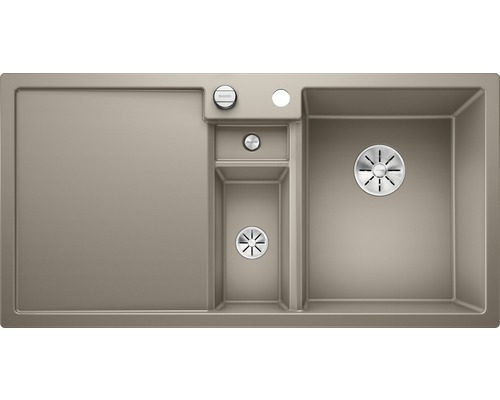 Blanco COLLECTIS 6 S spoelbak, 1000 x 510 mm, tartufo, 523351, kom rechts, met afdruiprek en bijkom