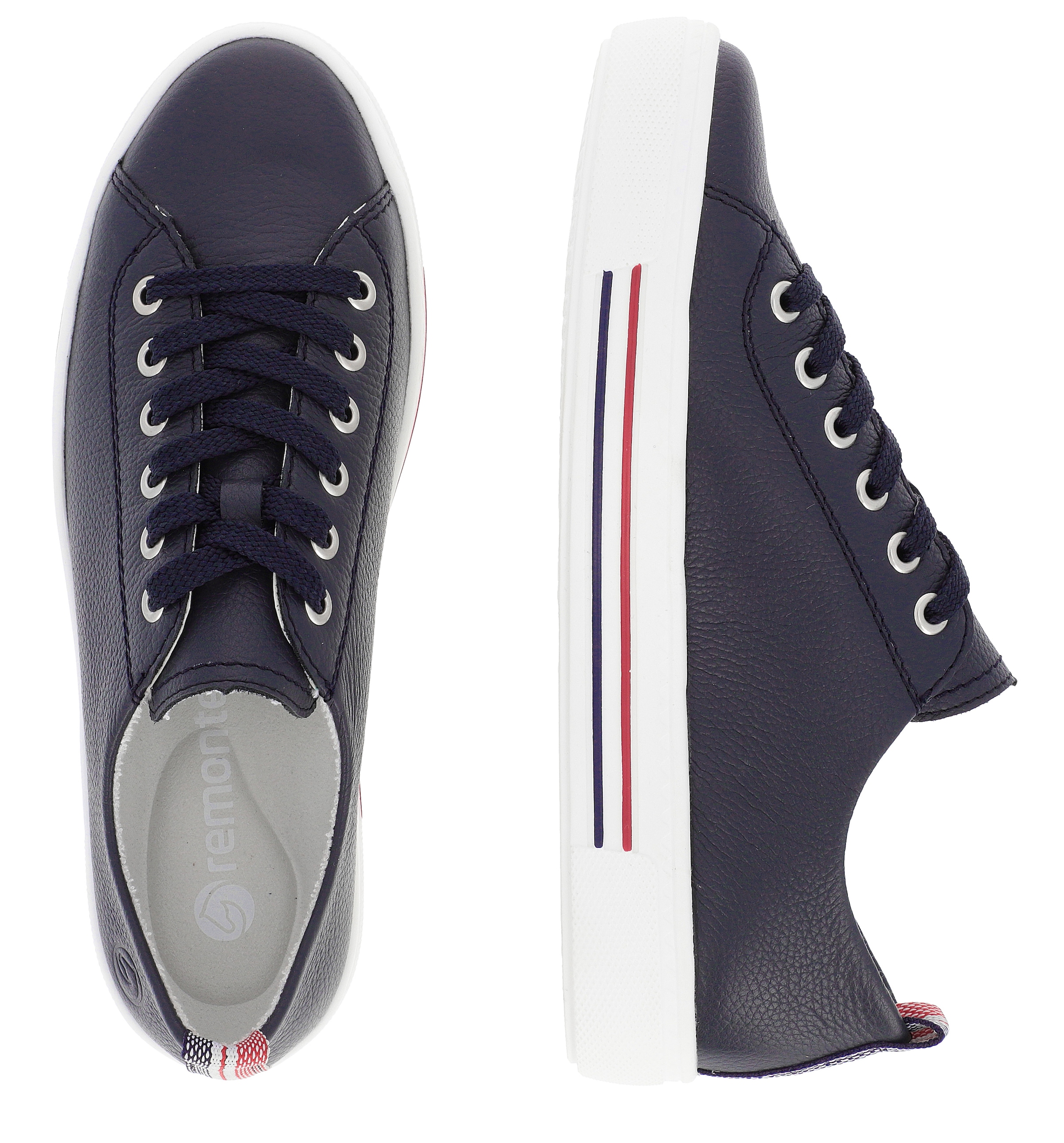 Remonte Plateausneaker  mit herausnehmbarer Einlage, Freizeitschuh, Halbschuh, Schnürschuh