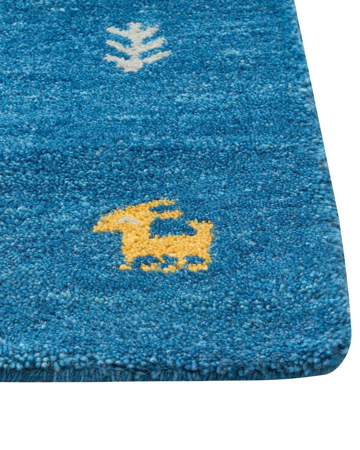 Vloerkleed CALTI Donkerblauw 160 x 230 cm Wol Gabbeh