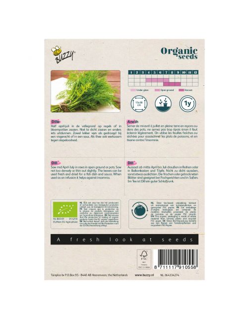 Buzzy Organic Dille  - Bio - Kruidenzaden - 2 g