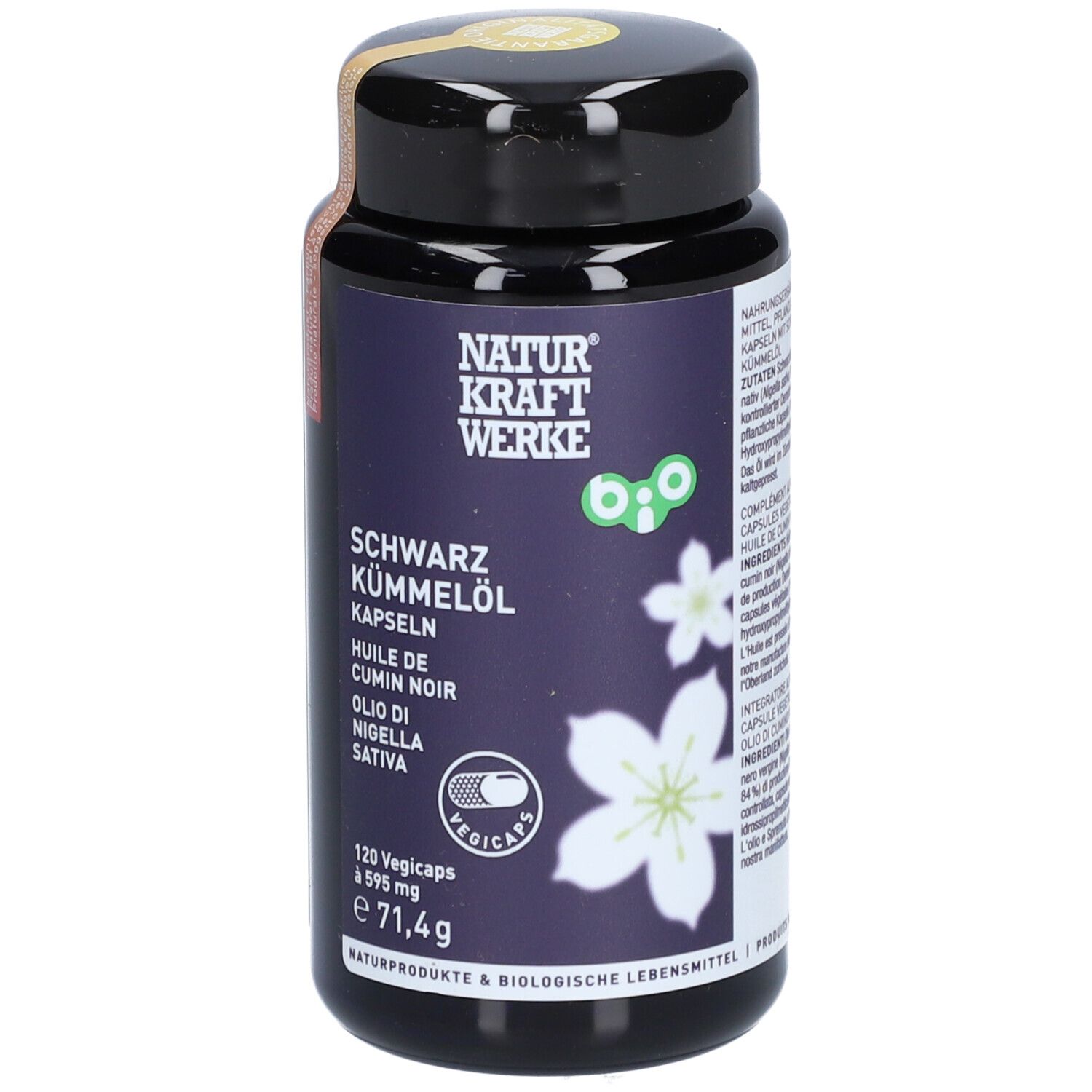 NATURKRAFTWERKE® SCHWARZKÜMMELÖL Vegicaps Bio/kbA