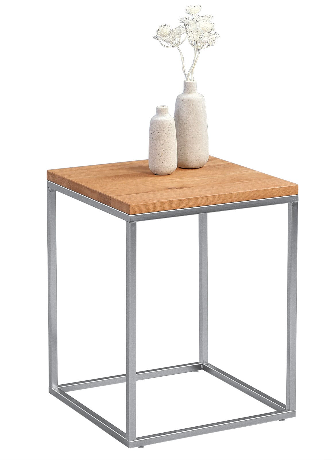 Beistelltisch 40 x 40 cm RALF Metall/Holznachbildung braun