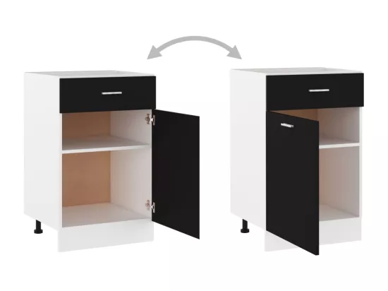 Armoire de plancher à tiroir Noir 50x46x81,5 cm Bois ingénierie