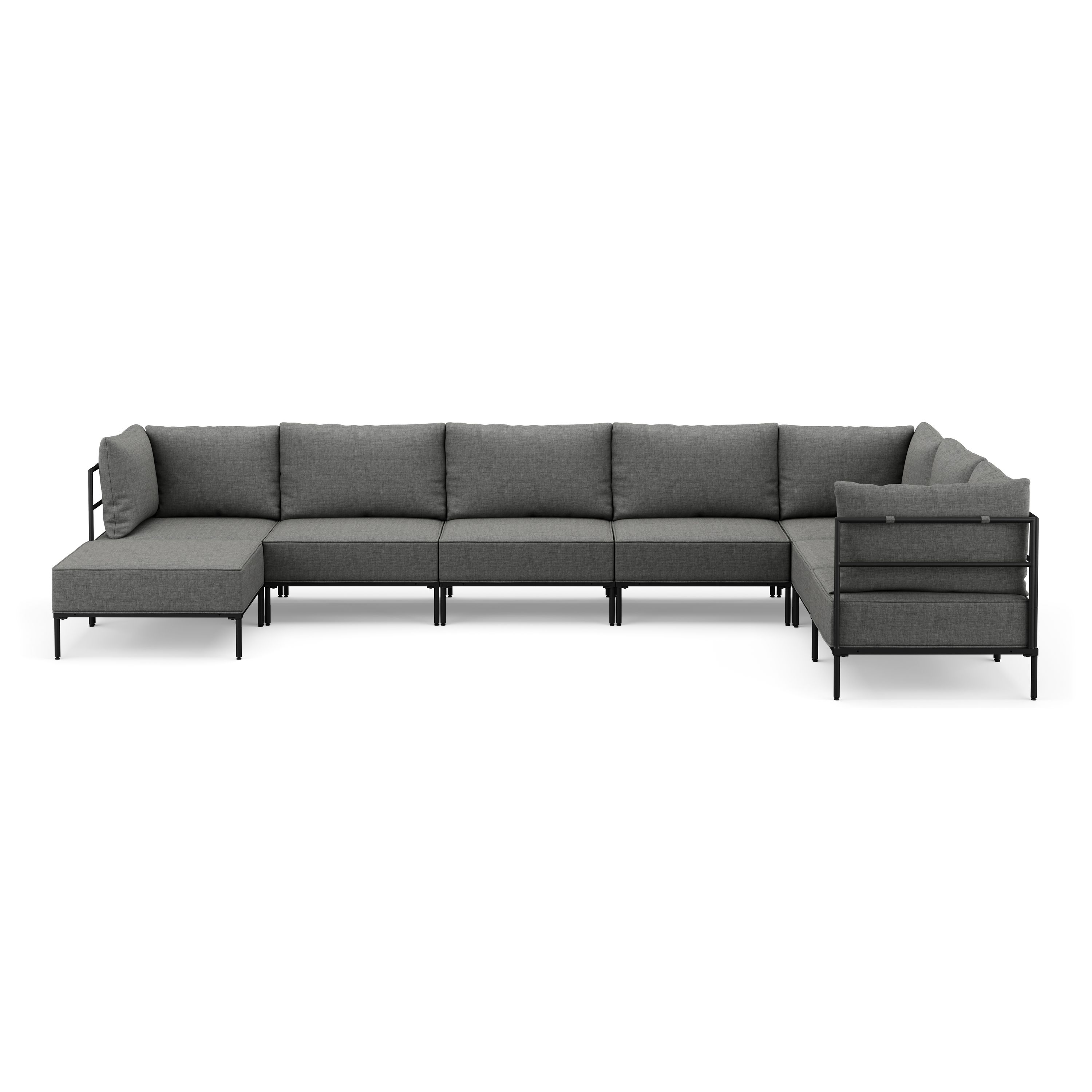Ecksofa ETHAN Deluxe 6-Sitzer hellgrau