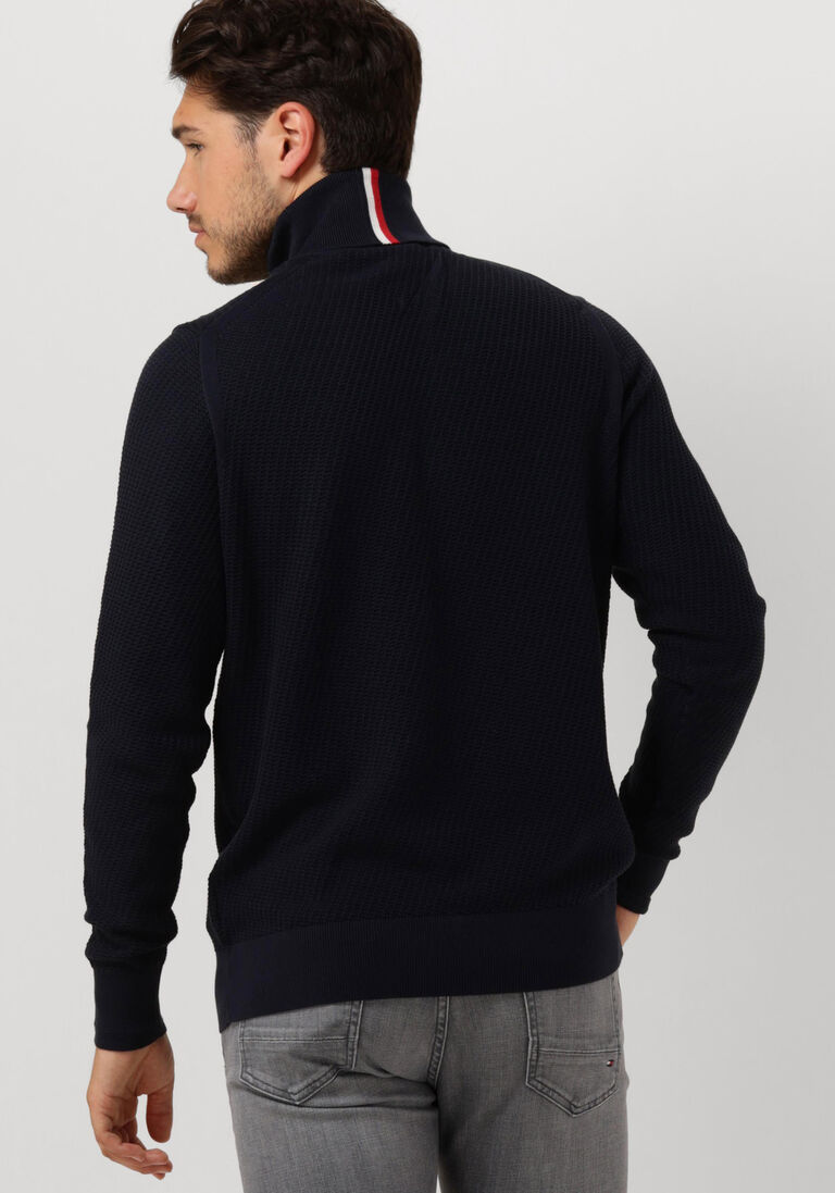 TOMMY HILFIGER donkerblauwe tommy hilfiger coltrui rectangular structure roll nk