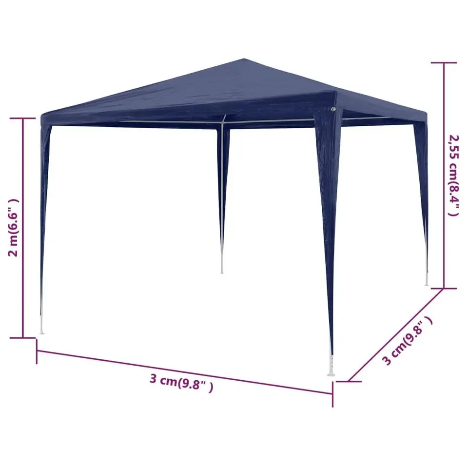 VIDAXL Partytent 3x3 m blauw