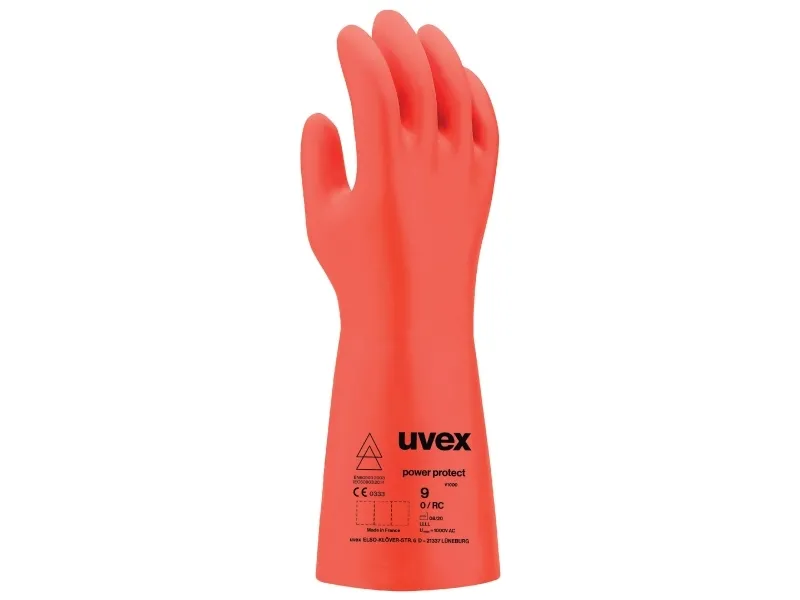 Uvex power protect V1000, Isolerende handsker, Rød, Voksen, Voksen, Unisex, Beskyttelse mod elektrostatisk udladning (ESD)