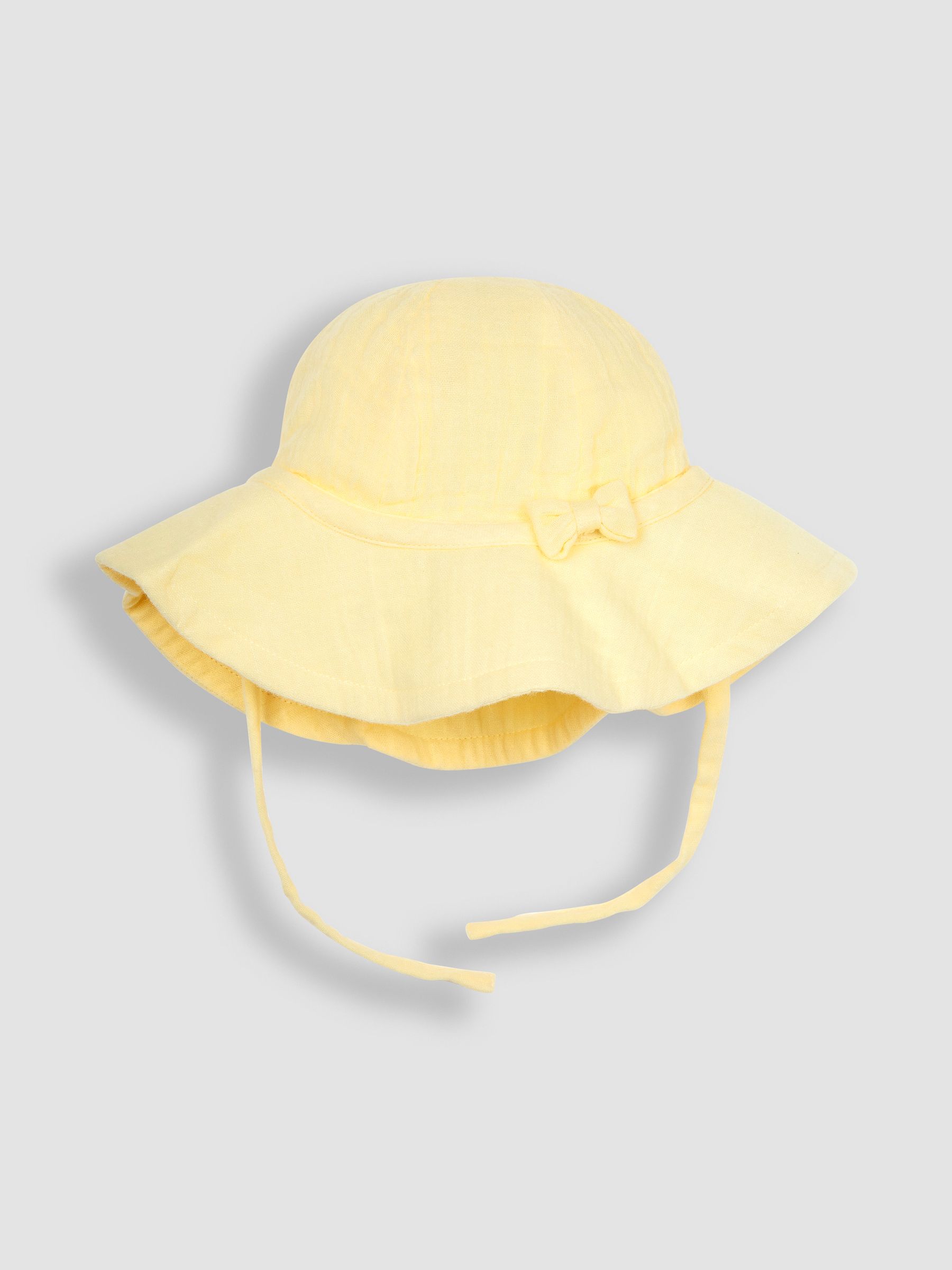 Geel - JoJo Maman Bébé - 2-delige set van jumpsuit en muts van kaasdoek