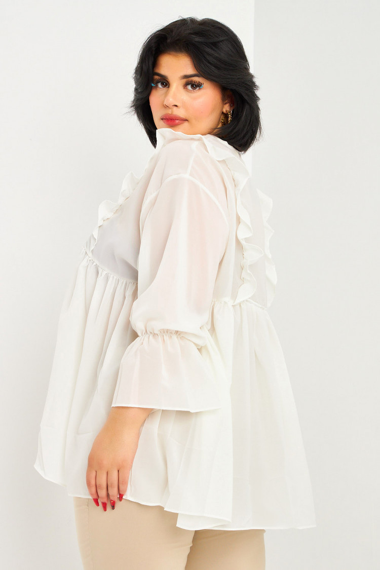 Blouse oversize fluide blanche