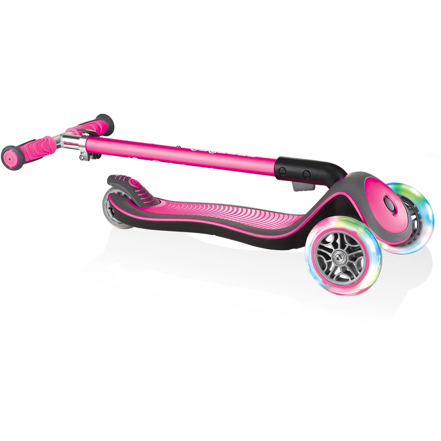 GLOBBER Scooter ELITE DELUXE LIGHTS mit Leuchtrollen, pink
