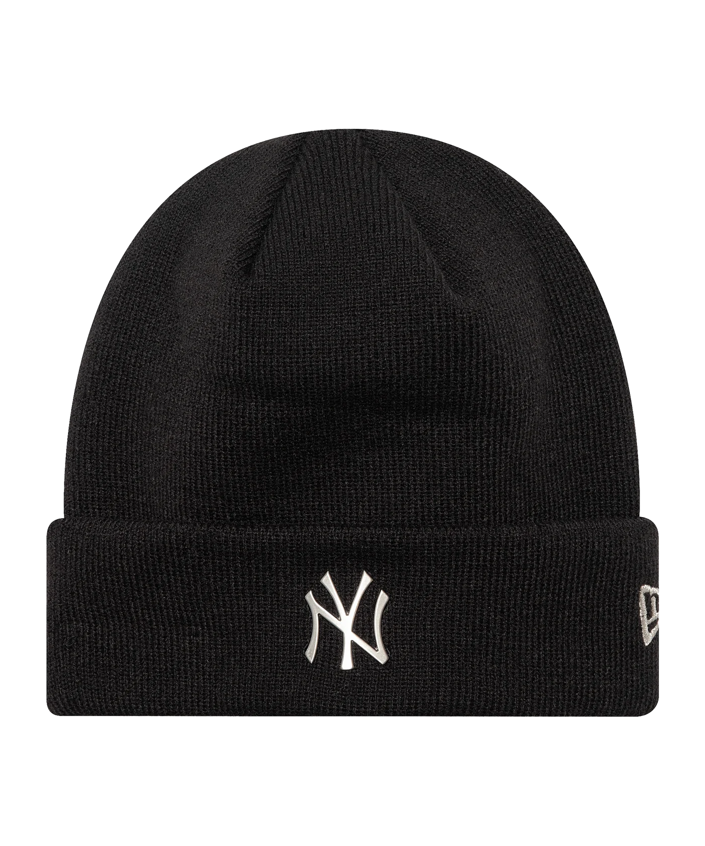 New Era New York Yankees Metallic Pin Cuff Knit Beanie Schwarz
