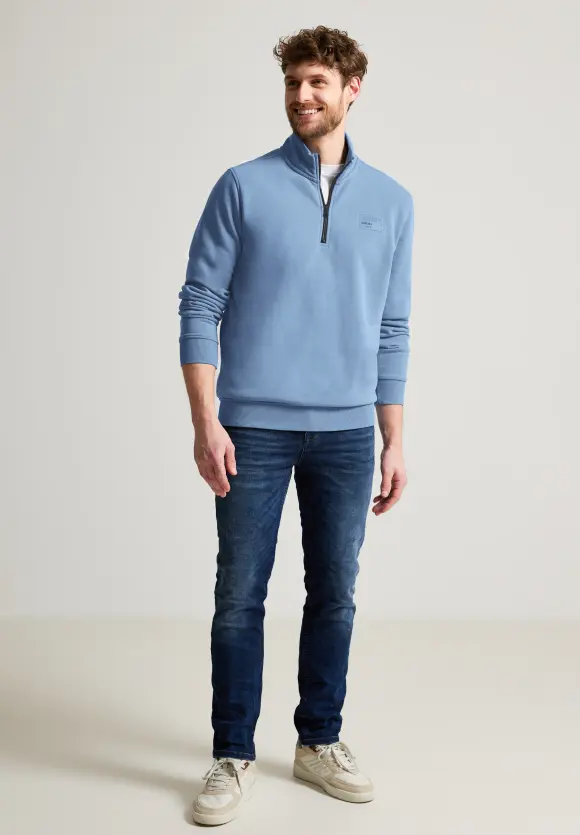 Soft gewaschener Troyer - smoky blue