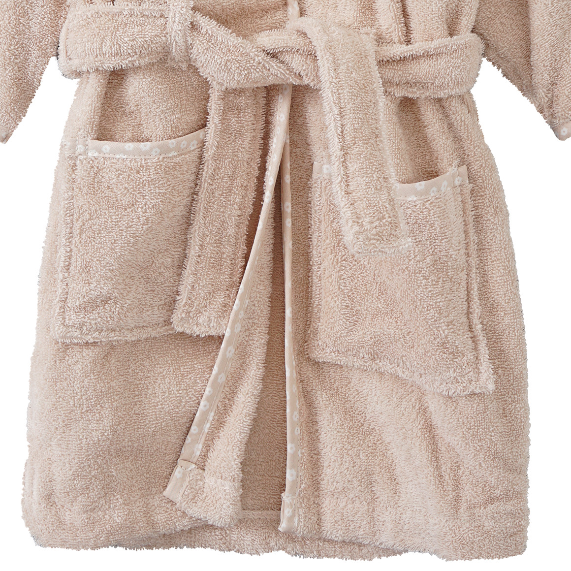 Topomini Baby Bademantel mit Hasen-Applikation beige
