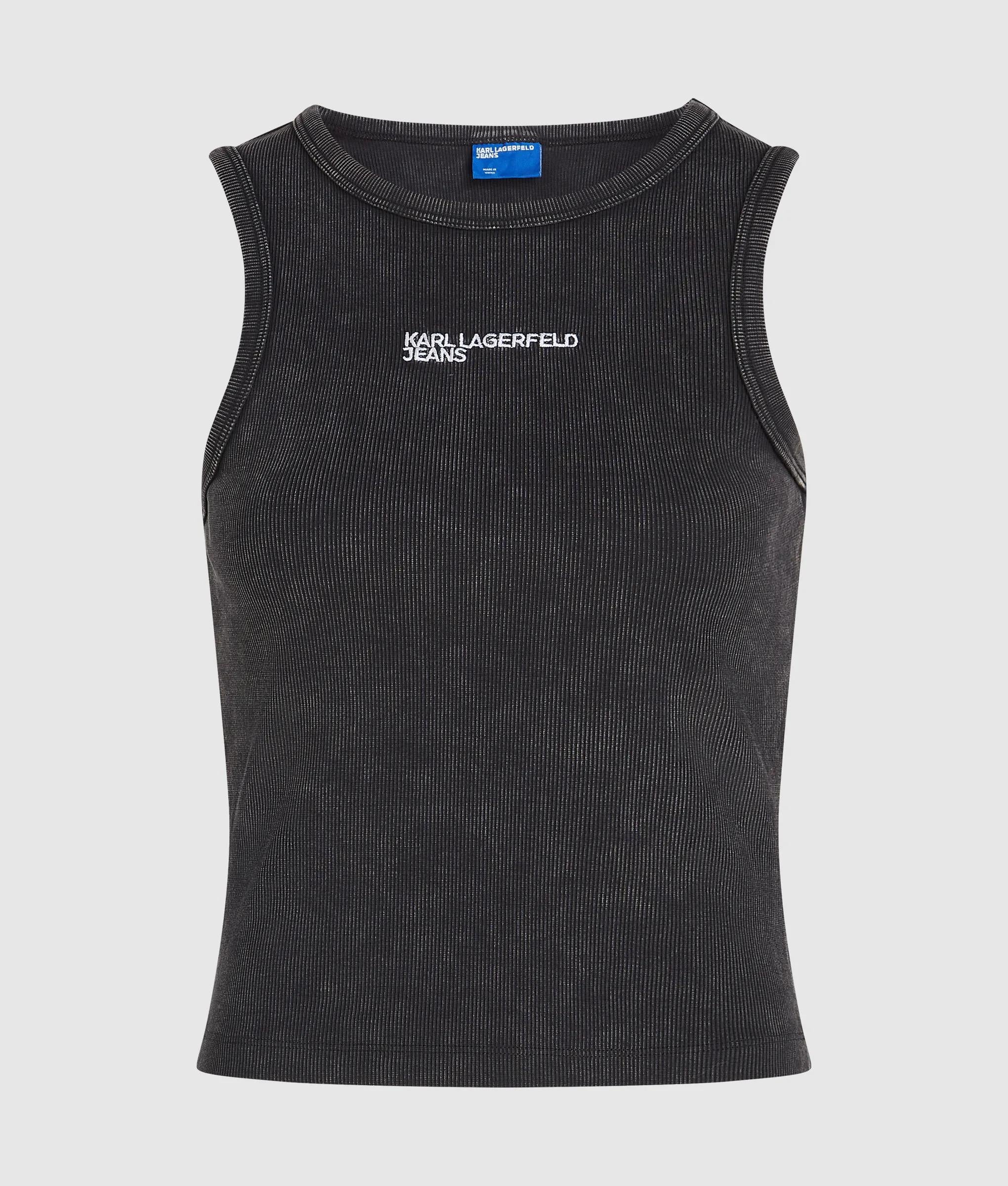 Verwassen geribbelde tanktop