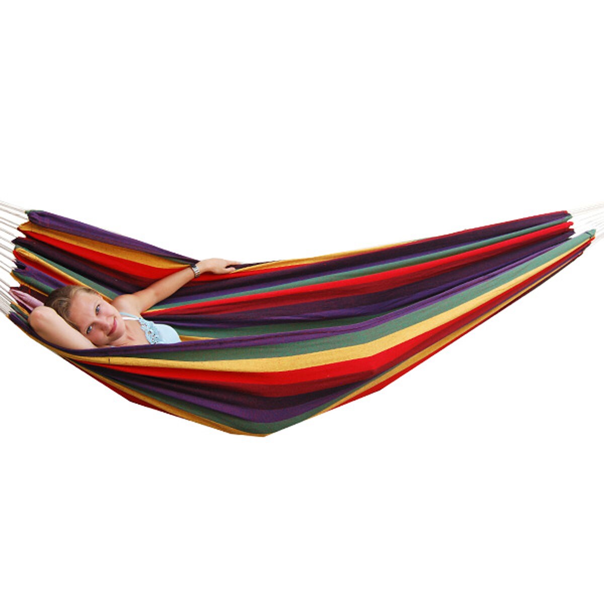 XXL Hängematte für 2 Personen bis 150kg 400x160cm Regenbogen