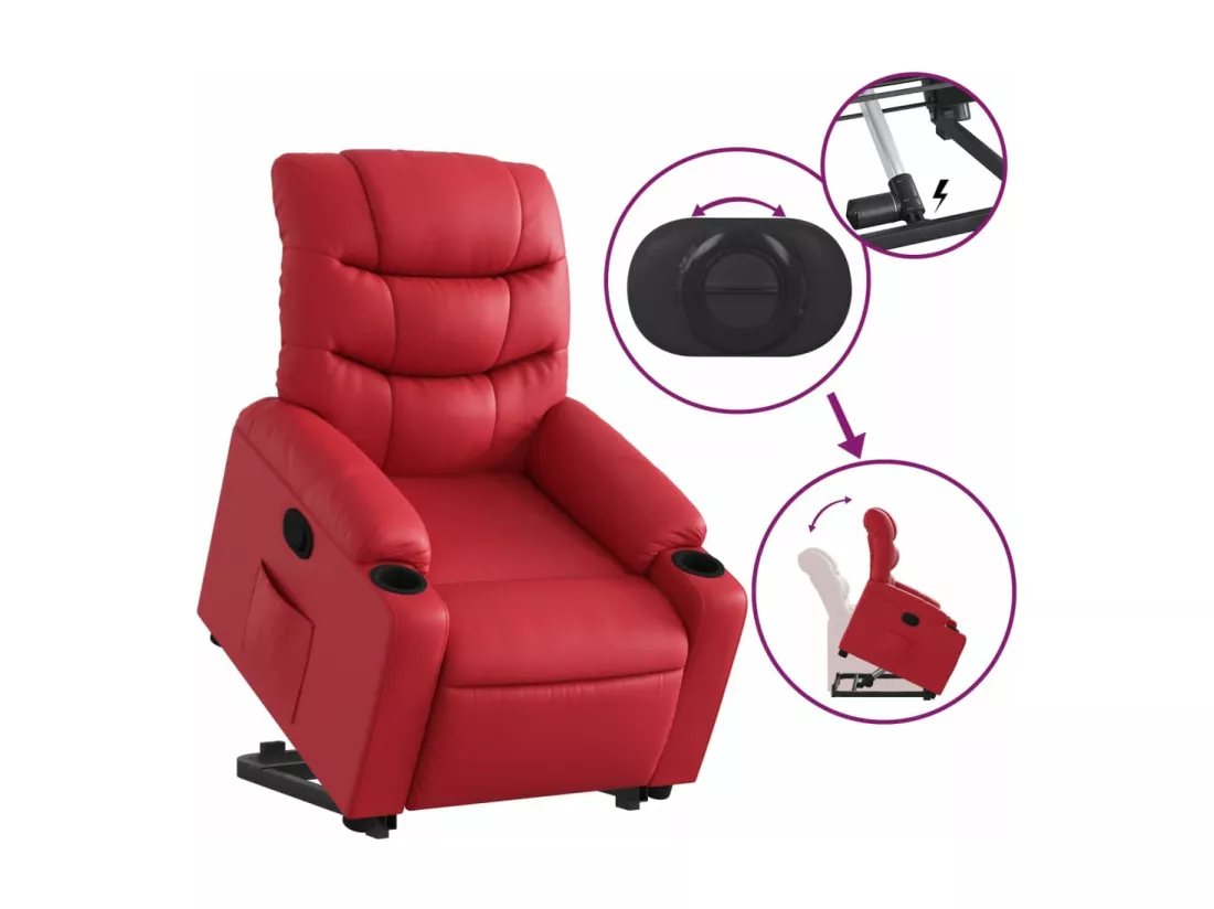 Fauteuil inclinable Rouge Similicuir