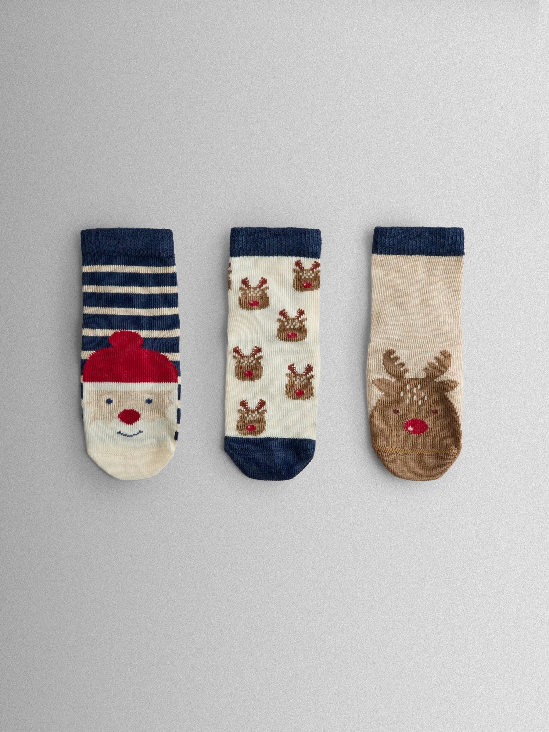 JoJo Maman Bébé - 3 Paar kerstsokken