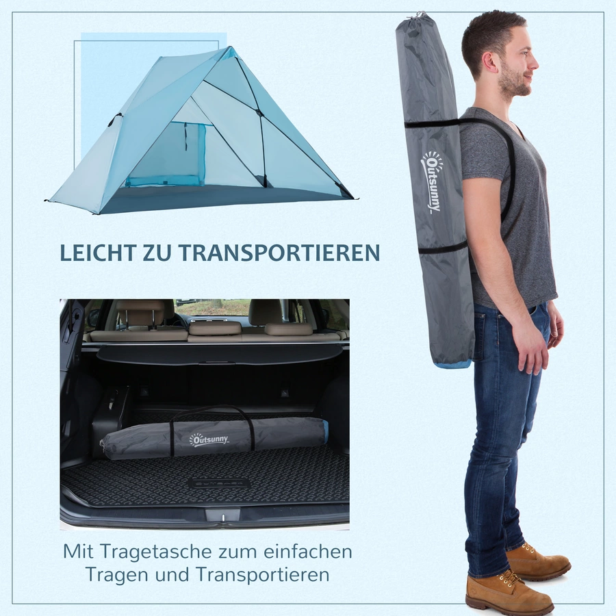 Outsunny Strandzelt mit Wasserdicht- und UV-Beständigkeitsfunktion blau