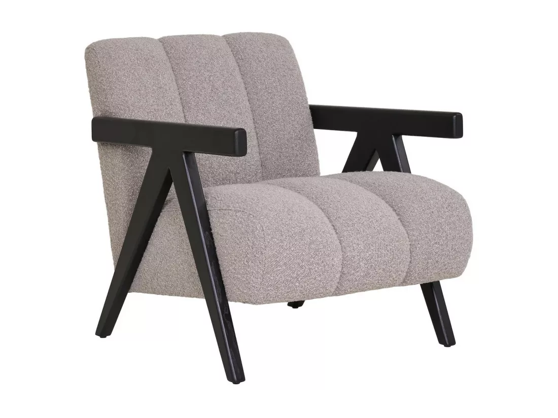 FLORENCE - Fauteuil design en tissu et bois noir