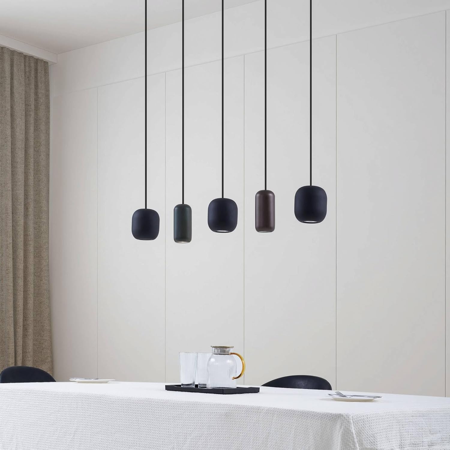 Lucande Pendelleuchte Narion (Modern) aus Metall (5 flammig, GU10) - Deckenlampe Esstischlampe Hängelampe Hängeleuchte Wohnzimmerleuchte