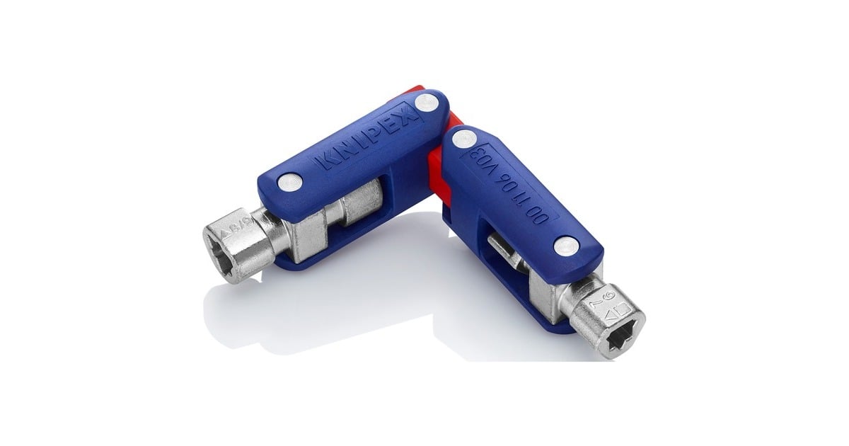 KNIPEXSchakelkastsleutel DoubleJoint 00 11 06 V03 dopsleutel  (Blauw/rood)