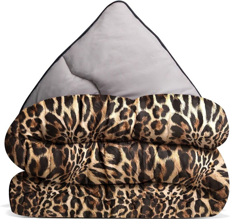 Avenue - Hoesloos Dekbed - Panter Luipaard/Taupe Grijs - 200x200 cm - Anti-allergisch