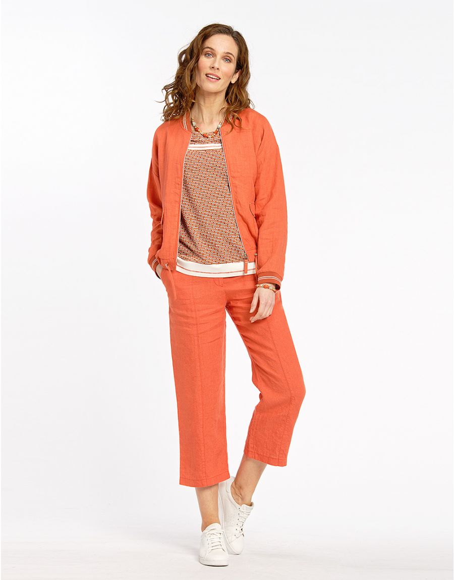 T-shirt orange imprimé