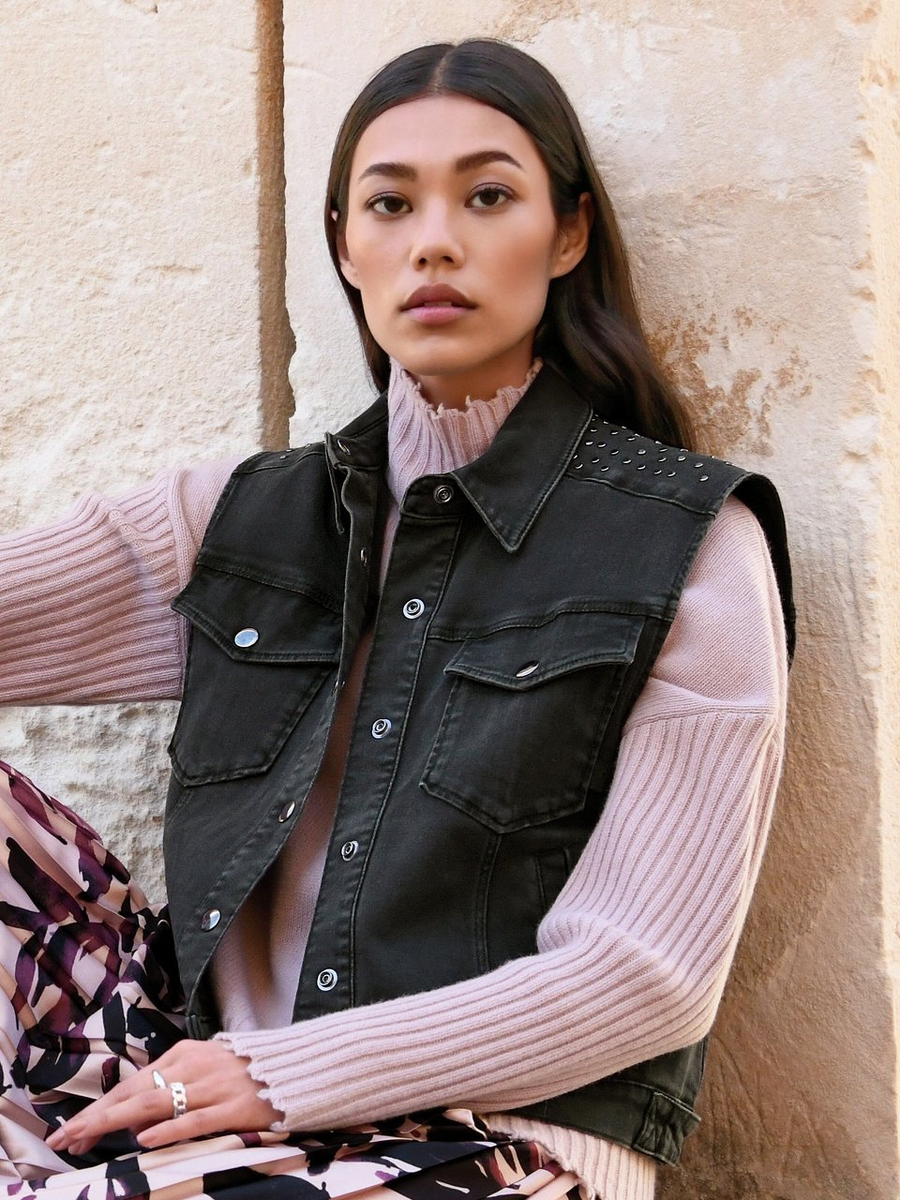 Jeansweste im Oversized-Style