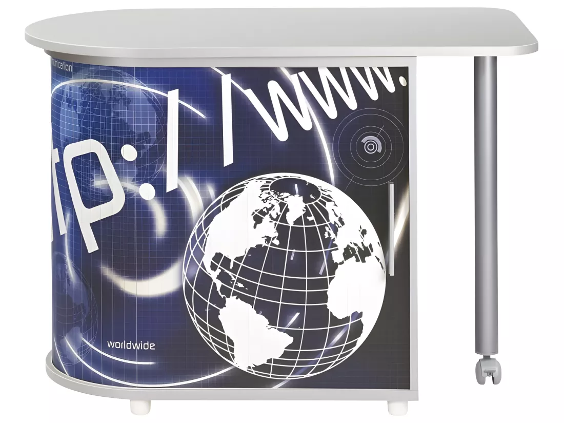 Bureau Informatique Alu Table Pivotante et Rangement L 77 H 71.7 P 47 cm - Coloris: http 800