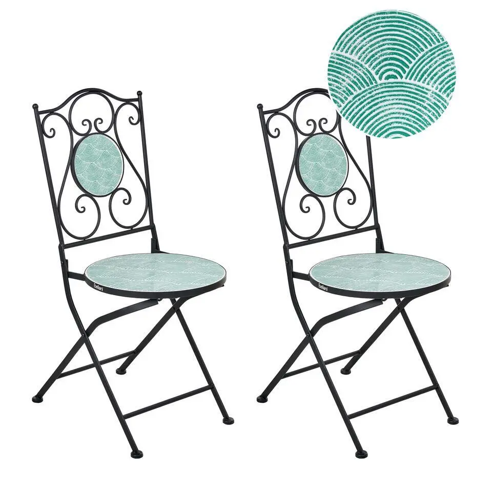 ANAPO - Set van 2 tuinstoelen - Zwart - IJzer