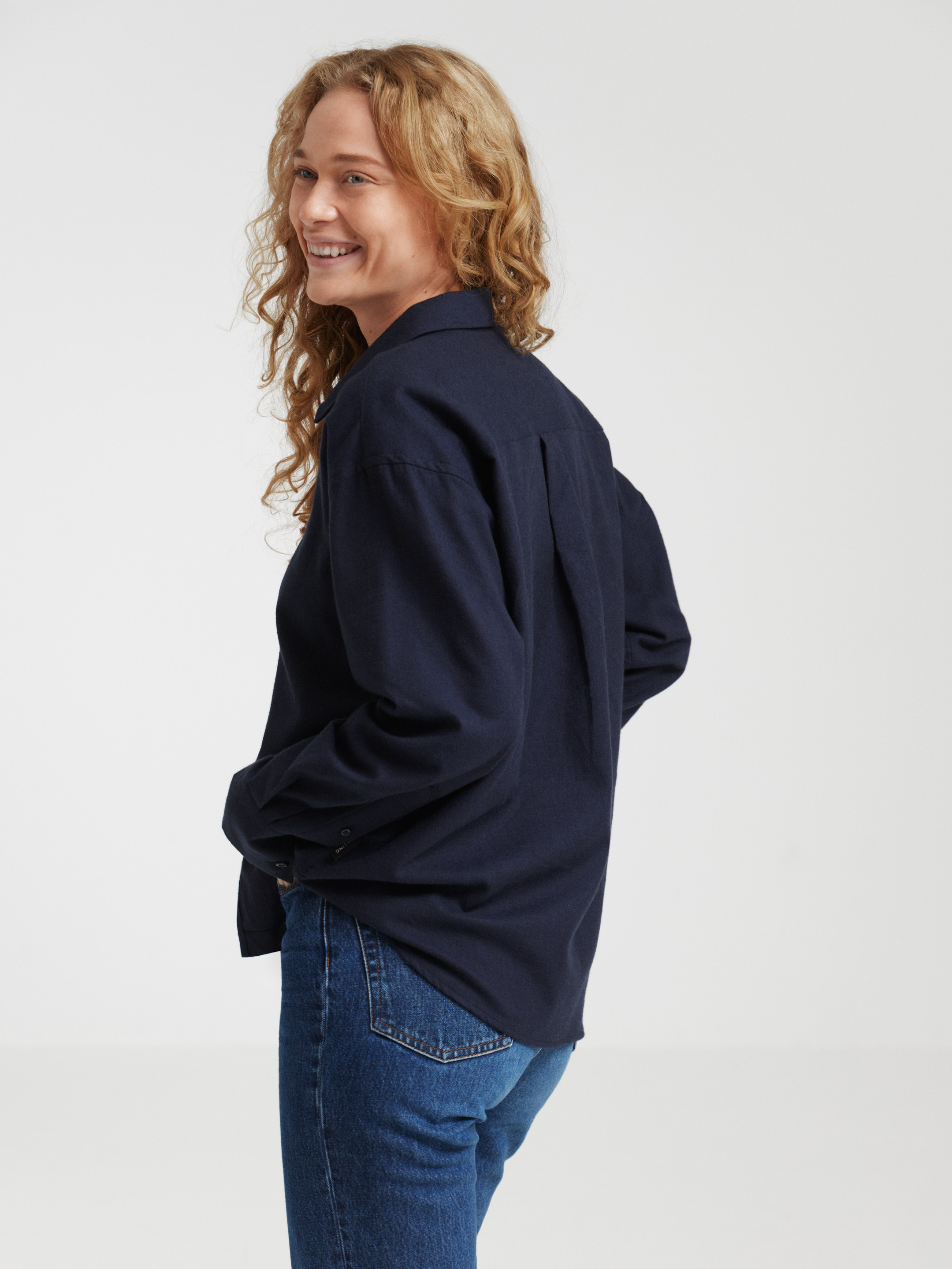 Flanellen blouse van katoen/wol voor dames - Gratis Ver