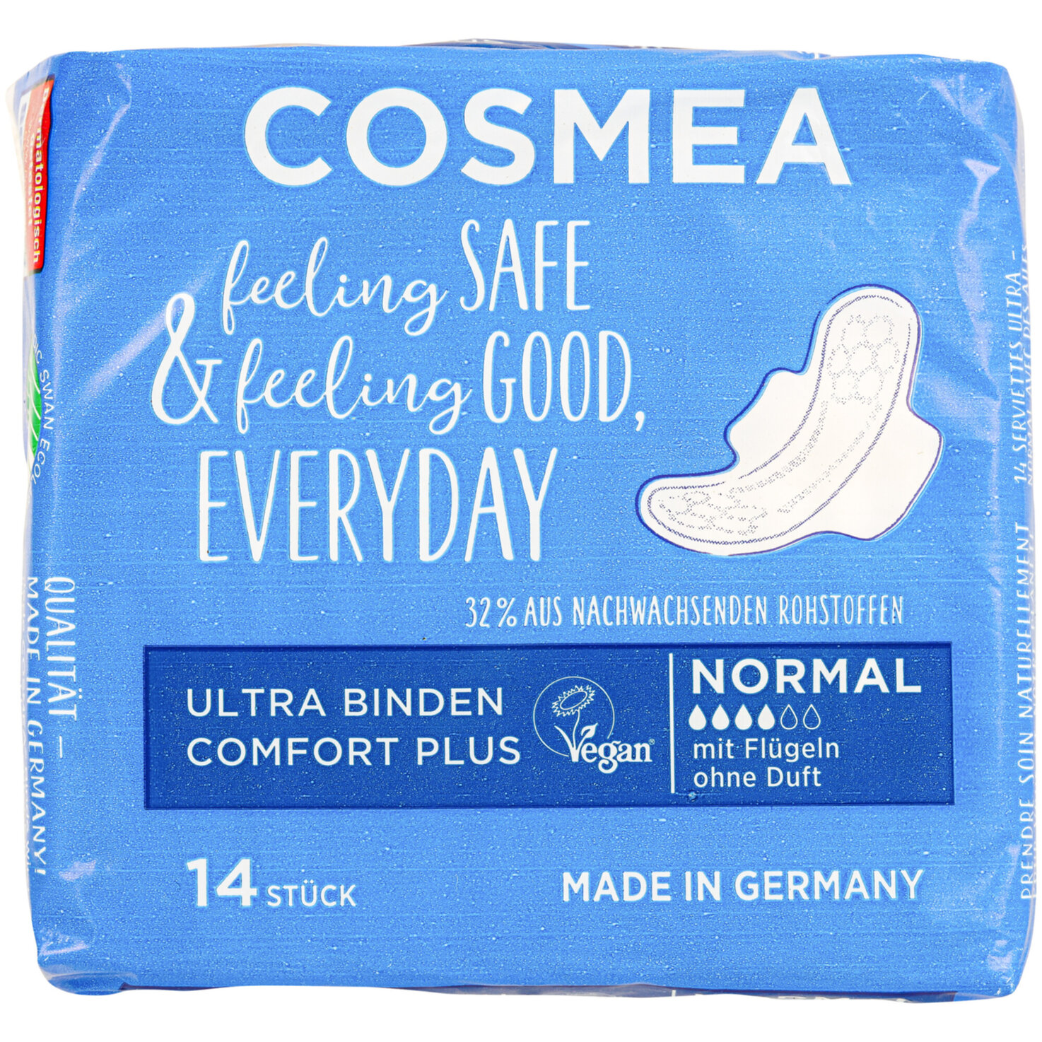 COSMEA Ultra Binden Normal mit Flügel 14 Stück