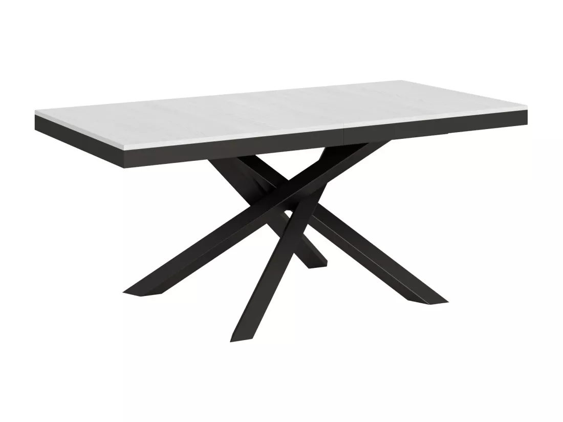Table extensible 90x180/284 cm Volantis Evolution Frêne Blanc cadre Anthracite