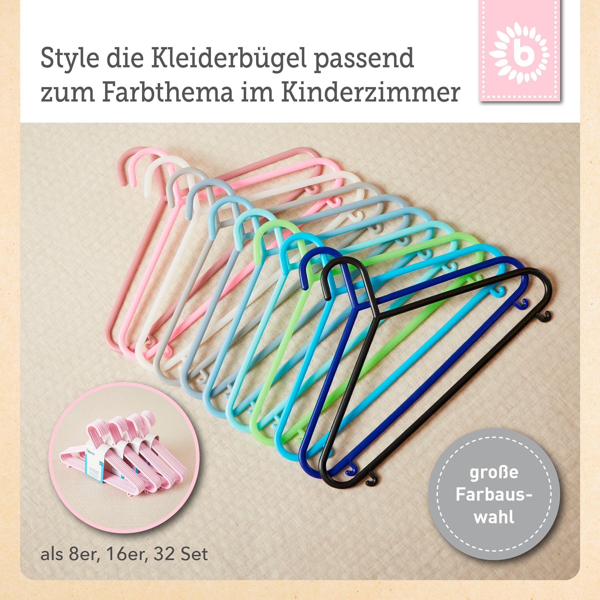 Bieco Kleiderbügel Kinder 16 St. Rosa