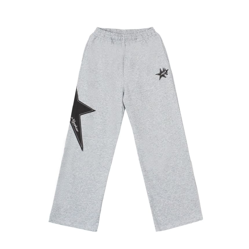 Rosesand - Lage taille, wijde joggingbroek met sterrenprint en losse pasvorm