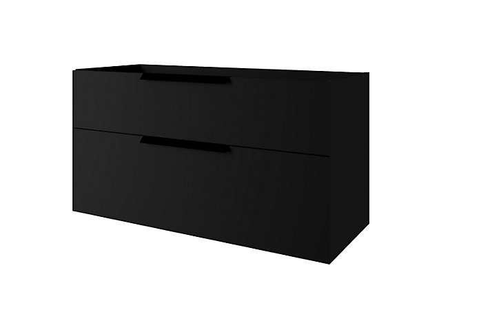 Meuble sous-vasque à suspendre Urban noir mat 60 cm + plan vasque en résine blanc