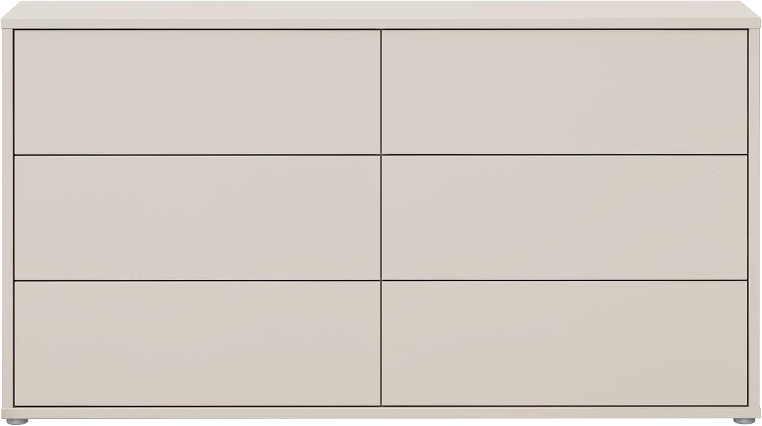 Forte Alice Springs Kommode 150 160, Moderne Kommode mit 3 Schubladen, Schlafzimmer, Wohnzimmer, Holzwerkstoff, Kaschmir Beige, 154,5 cm breit x 83,1 cm hoch x 34,9 cm tief