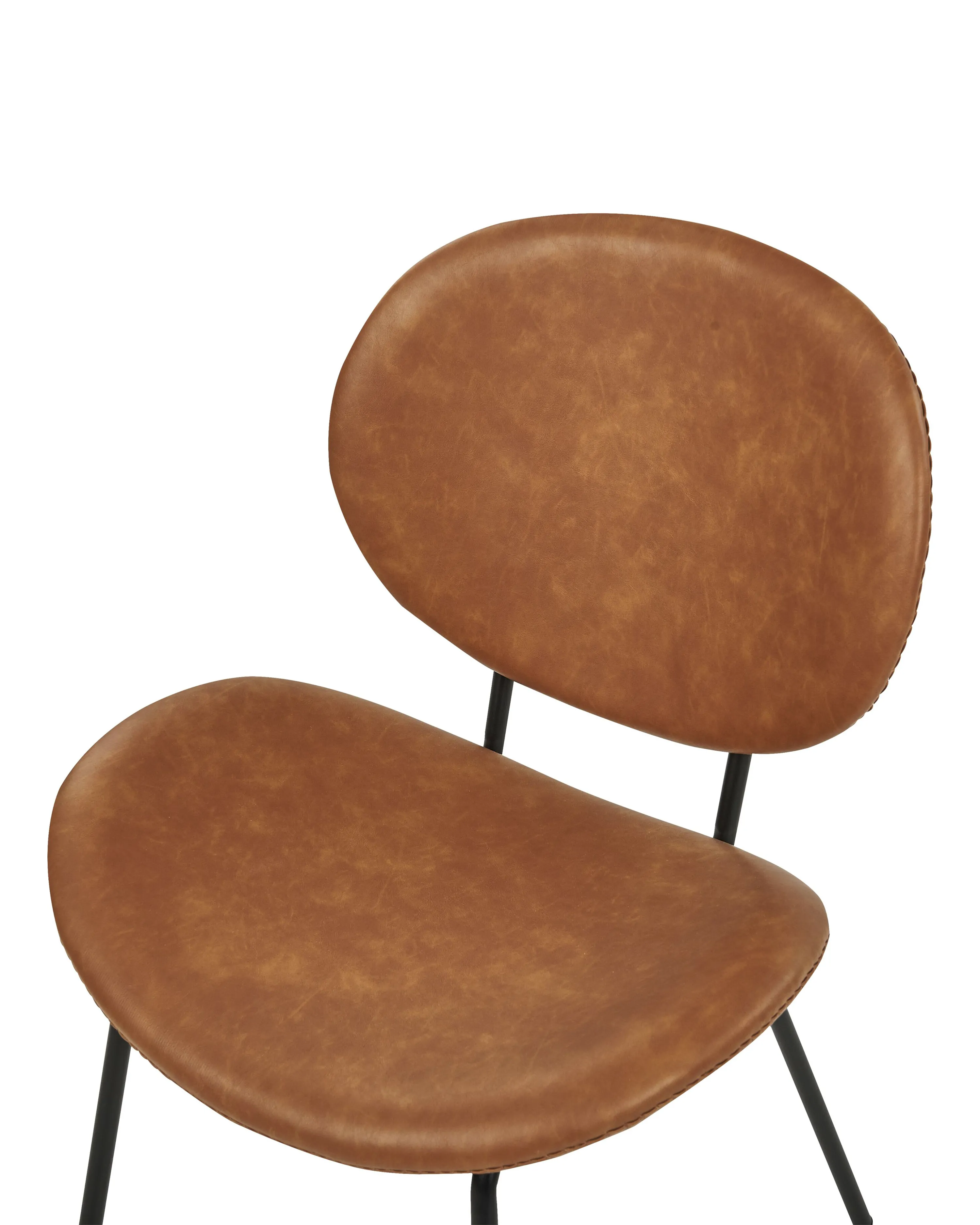 Set van 2 eetkamerstoelen LUANA Kunstleer Goudbruin